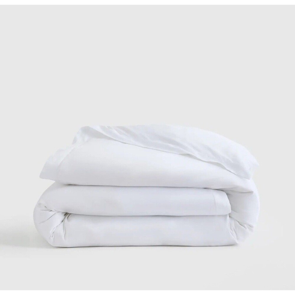 Quince King/Cal King 100% Cotton White Duvet Cover- New